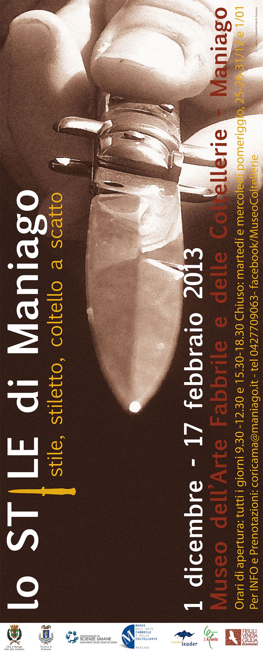 Stile, Stiletto, Coltello a scatto - 2012 / 2013  Museo dell'Arte Fabbrile  e delle Coltellerie di Maniago